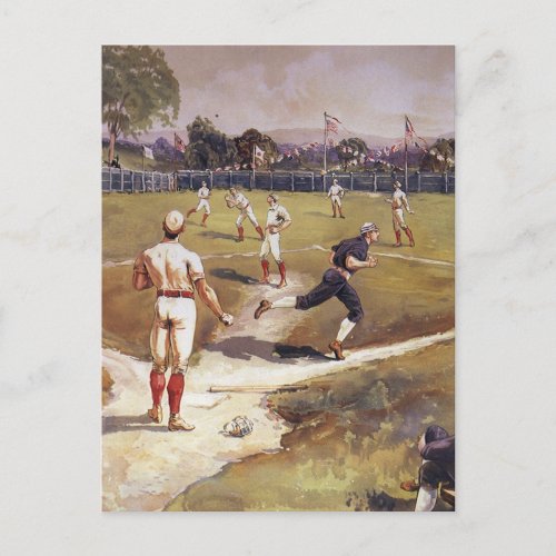 Vintage Sports Baseball Game by Henry Sandham Postcard