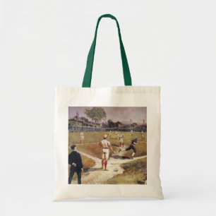 Vintage Sports Baseball Game by Henry Sandham Tote Bag