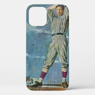 Vintage Sports Baseball, Pitcher in Baseball Game iPhone 12 Case