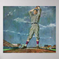 Vintage Baseball Outfielder Illustration (1903) Poster by