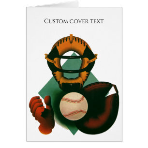 Vintage Sports Baseball Player, Catcher with Mitt Cards