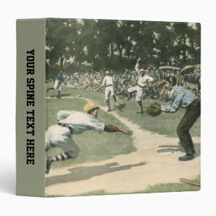 Vintage Sports, Baseball Player Sliding into Home 3 Ring Binder
