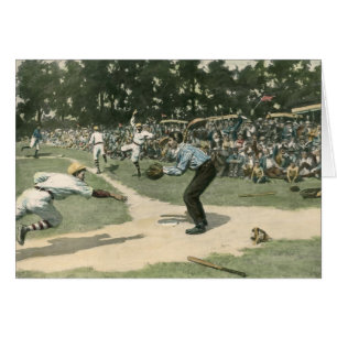 Vintage Sports, Baseball Player Sliding into Home Cards