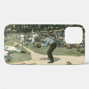Vintage Sports, Baseball Player Sliding into Home iPhone 12 Case