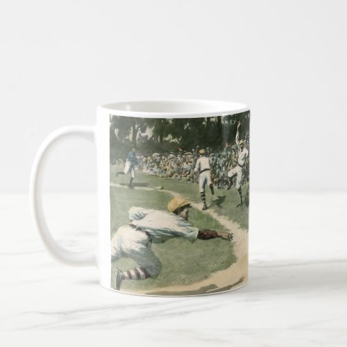 Vintage Sports Baseball Player Sliding into Home Coffee Mug