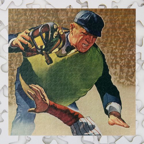 Vintage Sports Baseball Player the Umpire Jigsaw Puzzle