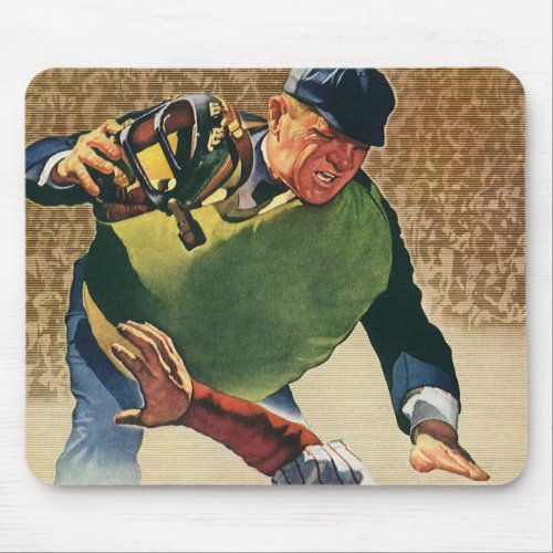 Vintage Sports Baseball Player the Umpire Mouse Pad