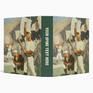 Vintage Sports, Baseball Players at a Game 3 Ring Binder