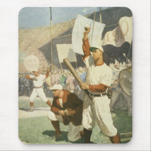 Vintage Sports, Baseball Players at a Game Mouse Pad