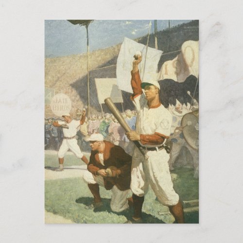 Vintage Sports Baseball Players at a Game Postcard