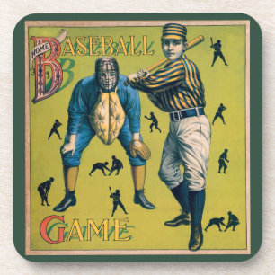 Vintage Sports Baseball Players at the Home Game Beverage Coaster