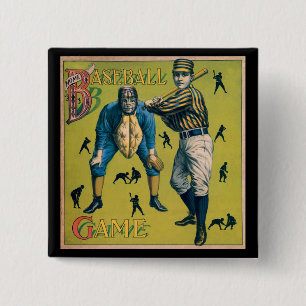 Vintage Sports Baseball Players at the Home Game Button
