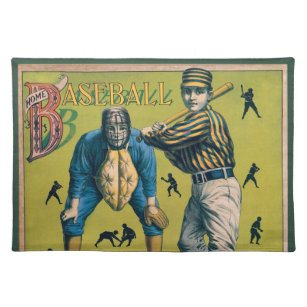 Vintage Sports Baseball Players at the Home Game Cloth Placemat
