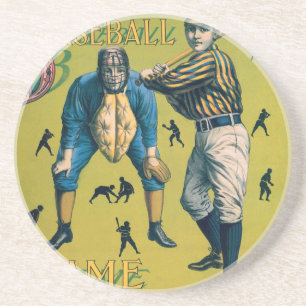 Vintage Sports Baseball Players at the Home Game Drink Coaster