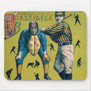 Vintage Sports Baseball Players at the Home Game Mouse Pad