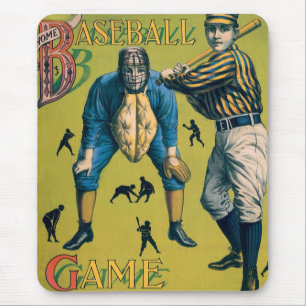 Vintage Sports Baseball Players at the Home Game Mouse Pad