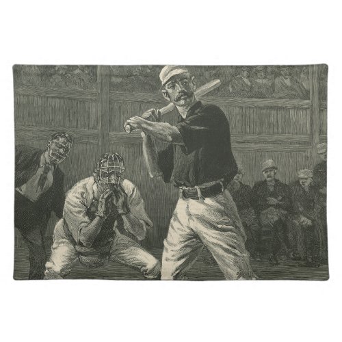 Vintage Sports Baseball Players by Thulstrup Cloth Placemat