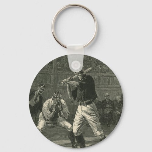 Vintage Sports Baseball Players by Thulstrup Keychain