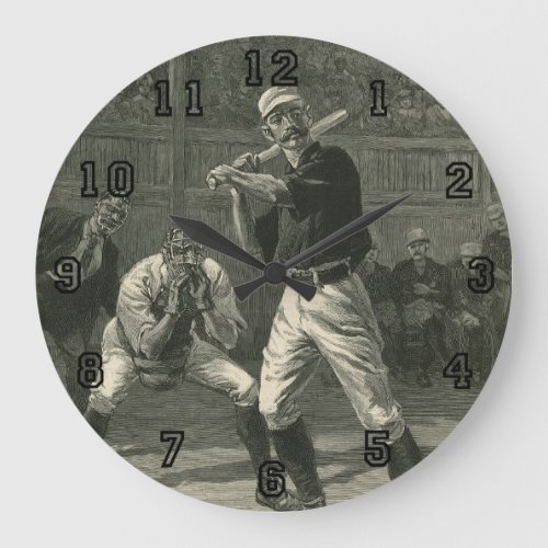 Vintage Sports Baseball Players by Thulstrup Large Clock