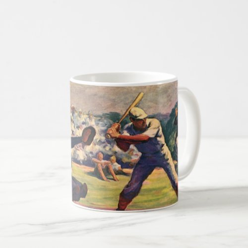 Vintage Sports Baseball Players in a Game Coffee Mug