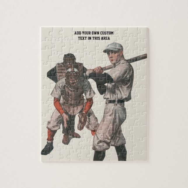 Vintage Sports Baseball Players Jigsaw Puzzle (Vertical)
