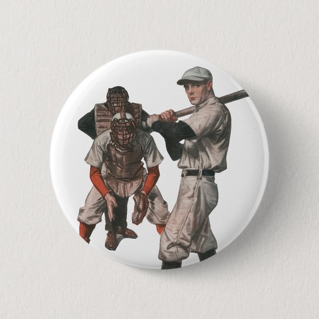 Vintage Sports Baseball Players Pinback Button (Front)