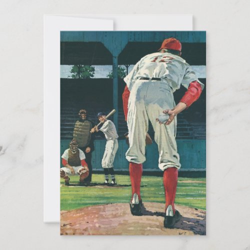 Vintage Sports Baseball Players Pitcher on Mound