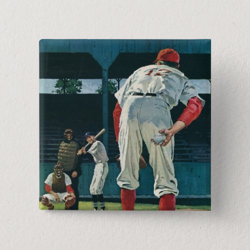 Vintage Sports Baseball Players Pitcher on Mound Button