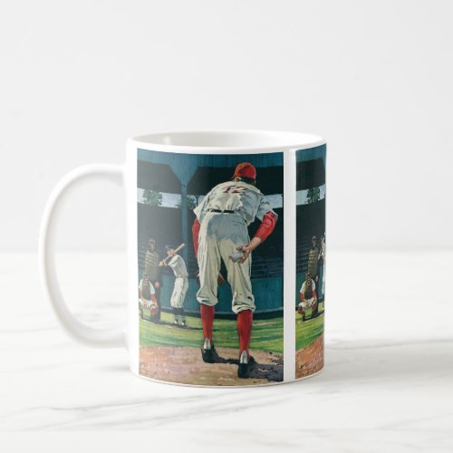 Vintage Sports Baseball Players Pitcher on Mound Coffee Mug