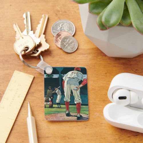 Vintage Sports Baseball Players Pitcher on Mound Keychain