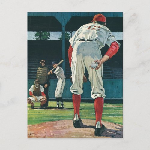 Vintage Sports Baseball Players Pitcher on Mound Postcard