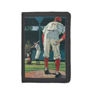 Vintage Sports Baseball Players Pitcher on Mound Tri-fold Wallet
