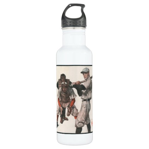 Vintage Sports Baseball Players Stainless Steel Water Bottle