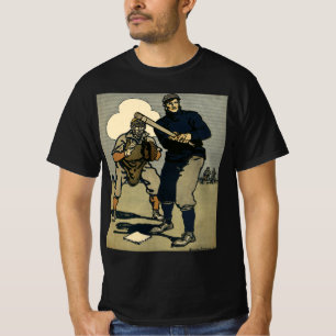 Vintage Sports Baseball Players, Stylized Art T-Shirt