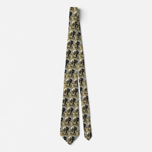 Vintage Sports Baseball Players, Stylized Art Tie (Front)