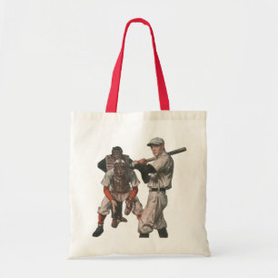 Vintage Sports Baseball Players Tote Bag