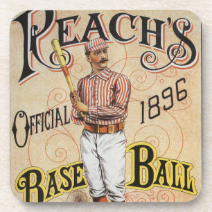 Vintage Sports Baseball, Reach's Guide Cover Art Drink Coaster