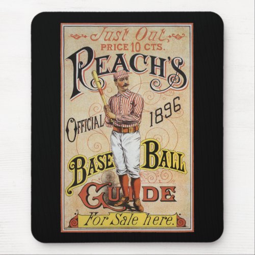 Vintage Sports Baseball Reachs Guide Cover Art Mouse Pad