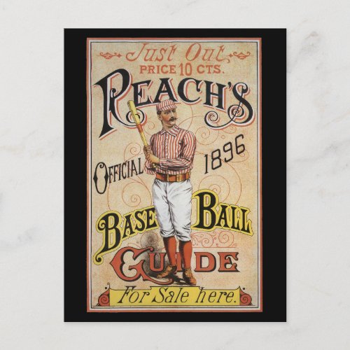 Vintage Sports Baseball Reachs Guide Cover Art Postcard