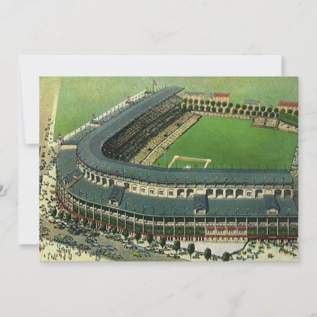 Vintage Sports Baseball Stadium, Aerial View (Front)