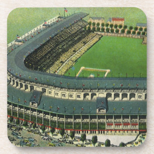Vintage Sports Baseball Stadium, Aerial View Coaster