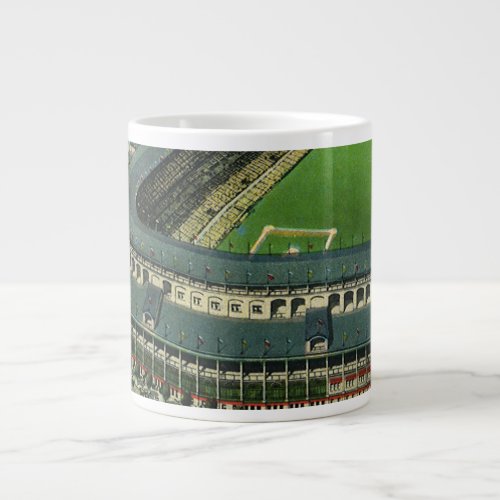 Vintage Sports Baseball Stadium Aerial View Large Coffee Mug