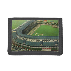 Vintage Sports Baseball Stadium, Aerial View Trifold Wallet