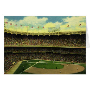 Vintage Sports Baseball Stadium with Crowds Cards