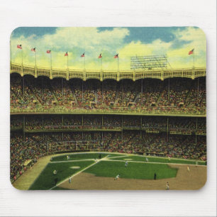 Vintage Sports Baseball Stadium with Crowds Mouse Pad