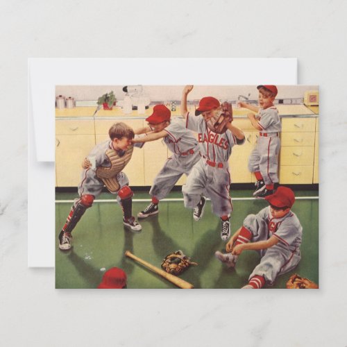 Vintage Sports Baseball Team Boys Roughhousing