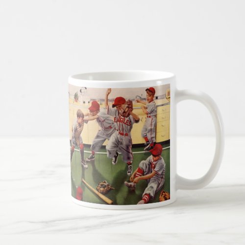 Vintage Sports Baseball Team Boys Roughhousing Coffee Mug