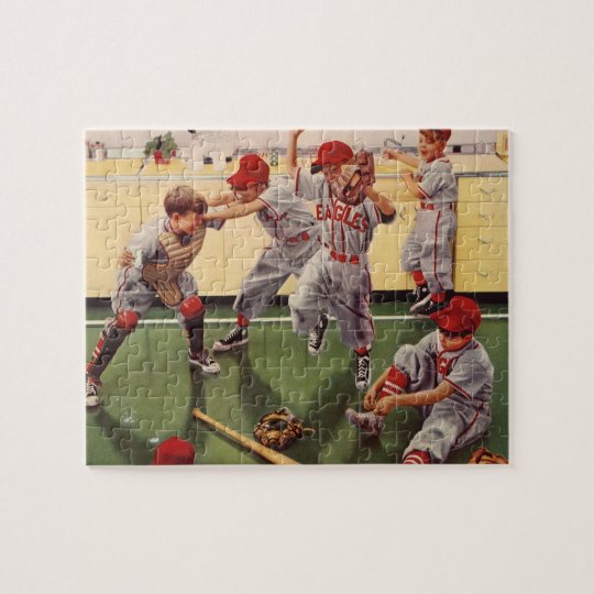 Vintage Sports Baseball Team, Boys Roughhousing Jigsaw ...