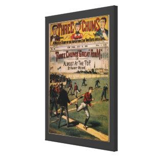 Vintage Sports Baseball Three Chums Magazine Cover Canvas Print