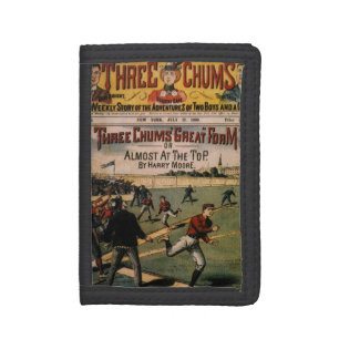 Vintage Sports Baseball Three Chums Magazine Cover Trifold Wallet